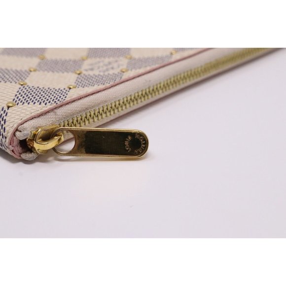 Louis Vuitton Rose Ballerine and Damier Azur Coated Canvas Studded City Pouch - Picture 9 of 15